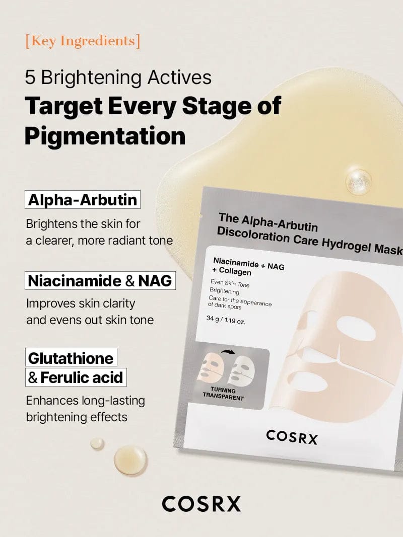 COSRX The Alpha-Arbutin Discoloration Care Hydrogel Mask