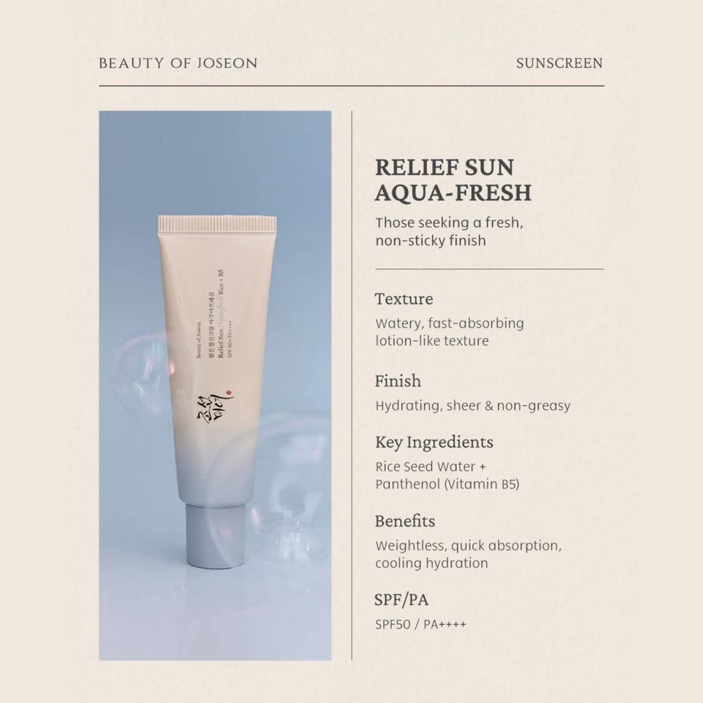 Beauty of Joseon Relief Sun Aqua Fresh Rice + B5 (SPF50+ PA++++)