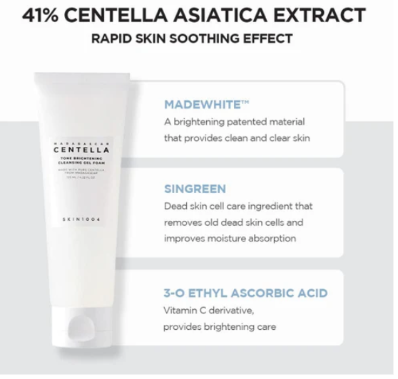 Skin1004 Centella Tone Brightening Cleansing Gel Foam