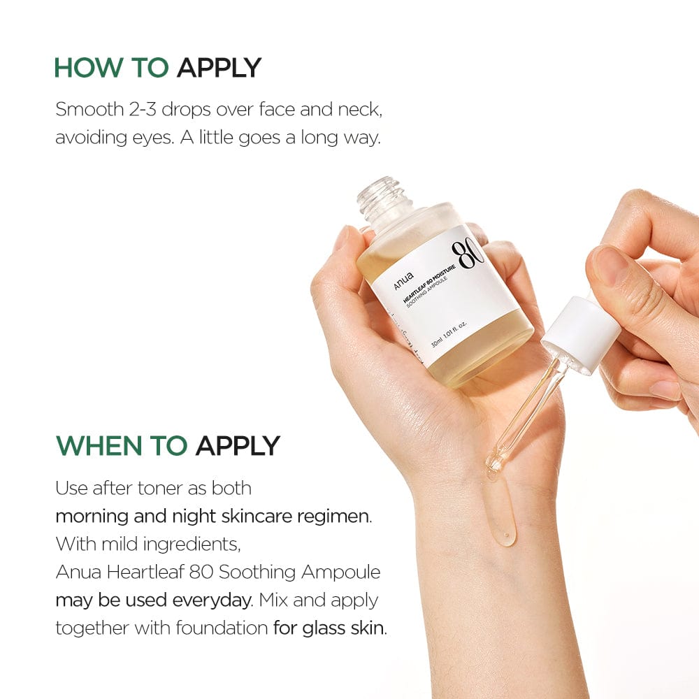 ANUA HEARTLEAF 80% MOISTURE SOOTHING AMPOULE